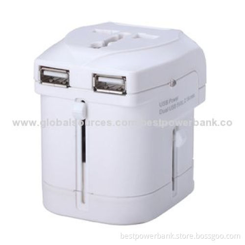 Hot sell universal worldwide mobile phone charger with dual USB port CE/RoHS/FCC/SGS approved